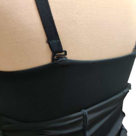 Flexees M womens shapewear slip black firm control bodysuit hook gusset 83053 - Picture 12 of 14